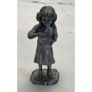 Michael Ricker Pewter Park City Girl Theatre Popcorn Diorama Miniature Figurine